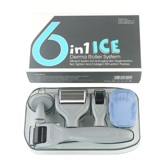 プロの医療用PC ハンドル 脱がれるICE 皮膚再生用の6イン1ドर्माローラー